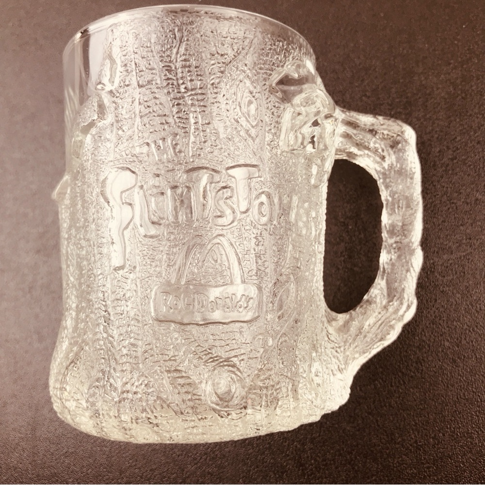 Flintstones Cup Glass Tree Mendous Mug Mc Donalds 1993 Frence Vintage Co…